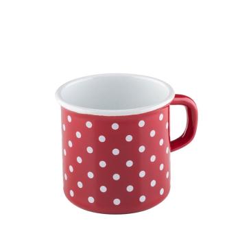 Riess Topf mit Bördel / Becher, Country Pünktchen Rot